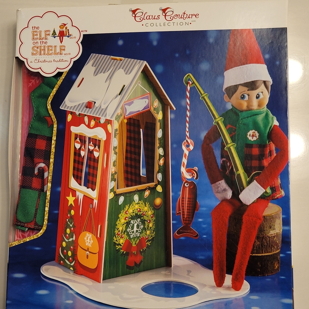 The Elf On The Shelf Frosted Fishing Hut Claus Couture Collection *Elf Not Incl* - Picture 11 of 15